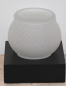 Preview: 12 Teelichtlampe Teelichtleuchte Windlicht Glas matt Holz schwarz Leuchte Lampe