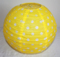 Preview: 730 Lampion 1 Stk Laterne Papier Lampe gelb weiß gepunktet  rund 40 cm 