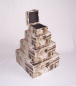 Preview: 450 Massivholz Box mit Leinenoptik Schatzkiste Holzkiste Holzbox ca 26,5x26,5x12,5 cm