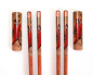 Preview: 004 Chopsticks 2 Paar Stäbchen Essstäbchen Holz Ablagebank Geisha Bänkchen