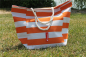 Preview: XXL Strandtasche Badetasche Shoppingtasche gestreift Kordel Maritim Beach Bag