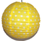Preview: 730 Lampion 1 Stk Laterne Papier Lampe gelb weiß gepunktet  rund 40 cm 