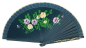 Preview: 702, 1 Stk Fächer Sommerfächer Hand Deko Wind Bambus Holz Blumen blau Asia