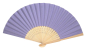 Preview: 417, 1 Stk Fächer Holzfächer Hand Sommerfächer violett flieder Papier Hochzeitsfächer