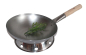 Preview: Wok Set Pfanne 35cm Ø runder Boden + Wok Ring Gasherd Induktionsmulde Carbon Stahl AAF Nommel®