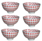 Preview: 253r, 6 Stk Japan Reisschale Suppe Tee Tasse Matcha Schale Pepita Retro rot