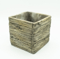 Preview: Pflanztopf 08 Holzoptik Blumentopf Pflanzschale quadtratisch Holz Beton Kübel