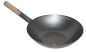 Preview: Wok Set Pfanne 36 + 38cm Ø flacher Boden Gas Elektro Induktion Ceran Carbon Stahl Holzgriff AAF Nommel®