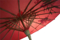 Preview: Sonnenschirm 011b Deko Schirm Ø 55 cm Kunstfaser rot Bambus Holz Bali Asia
