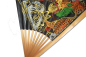 Preview: 054 Fächer 90/160 cm Asia China schwarz Deko Wand Bambus Papier Drache