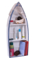 Preview: Bootsregal 5 er Set Stand Regal Holzregal Boot Wandregal Schiff Shabby Look Hängeregal