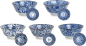 Preview: 5 Stk Set Japan Reisschalen Matcha Dessert Suppe Müsli Porzellan blau Ø 15 cm, nr 70