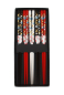 Preview: 040a Essstäbchen Chopsticks Holz Bambus 5 Paar Kranich + 1 Helfer