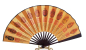 Preview: 026 Fächer Holzfächer Handfächer Dekofächer Asia Motive Feng Shui Kaiser China 