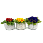 Preview: Blumentopf Übertopf Pflanztopf Pflanzschale rund Beton 3r Set Topf Kübel Ø 15 cm, 16-9