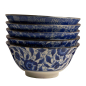 Preview: 5 Stk Set Japan Reisschalen Matcha Dessert Suppe Müsli Porzellan blau Ø 15 cm, nr 70