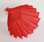Preview: Sonnenschirm 011 Deko Schirm Ø 55 cm Kunstfaser rot Bambus Holz Bali Asia