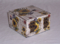 Preview: 533 Massivholz Box mit Leinenoptik Schatzkiste Holzkiste Holzbox ca 11 x11 x7 cm