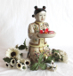 Preview: Chinesische Figur 04  Keramik Mandarin Dekoration China Asien Bauer Geisha gelb