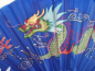 Preview: 002 Tai Chi Kung Fu Asia Sport Tanz Deko China Fächer blau Drache Pvc
