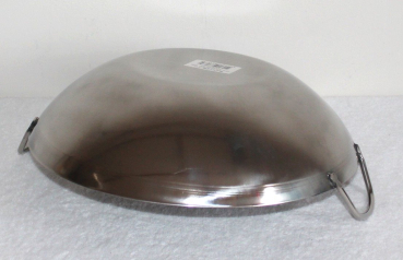 Wok Pfanne 33 cm Ø Edelstahl Gastronomie flacher Boden Servierschale Topf