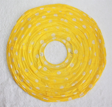 730 Lampion 1 Stk Laterne Papier Lampe gelb weiß gepunktet  rund 40 cm 