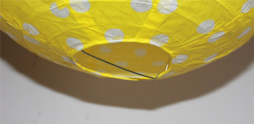 730 Lampion 1 Stk Laterne Papier Lampe gelb weiß gepunktet  rund 40 cm 