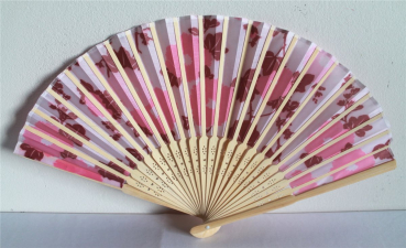 025, 50Stk Fächer Sommerfächer Hand Deko Holzfächer Retro Design Blumen Pastell
