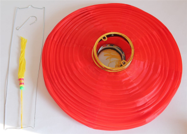 Preview: 140, Lampion Nylon Stoff rot rund ca.40 cm Ø China Lampe Laterne Lichterkette
