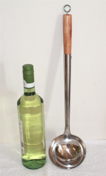 Preview: 02 Schöpfkelle Schöpflöffel Suppenkelle Edelstahl Wok Kelle 44 cm lang hängen
