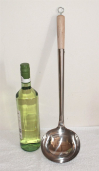 Preview: 03 Schöpfkelle Schöpflöffel Suppenkelle Edelstahl Wok Kelle 47 cm hängen 