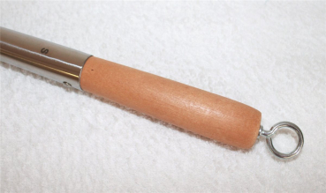 Preview: 04 Wokwender flach Schöpflöffel Pfannenwender Wok Spatel Edelstahl S 43 cm hängen