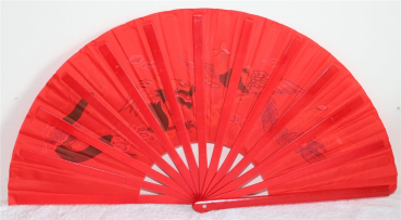 Preview: 007 Tai Chi Kung Fu Asia Sport Tanz Deko Fächer Bambusstreben rot Drachen