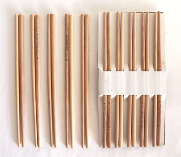 Preview: 451 Chopsticks 10 Paar Essstäbchen Stäbchen Bambus Holz natur wiederverwendbar