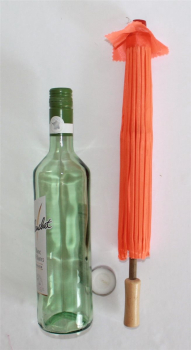 Preview: Sonnenschirm 120b Deko Schirm Ø 55 cm Kunstfaser gelb Bambus Holz Bali Asia