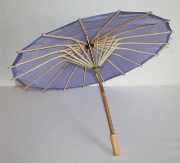 Sonnenschirm 066 Deko Schirm Ø 55 cm Kunstfaser violett Bambus Holz Bali Asia