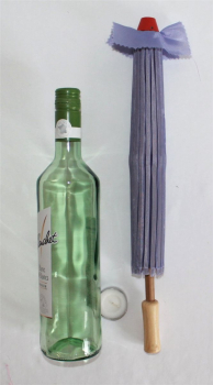 Sonnenschirm 066 Deko Schirm Ø 55 cm Kunstfaser violett Bambus Holz Bali Asia