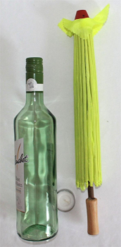 Preview: Sonnenschirm 099 Deko Schirm Ø 55 cm Kunstfaser neongelb Bambus Holz Bali Asia