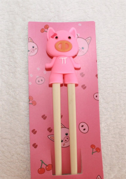 Preview: 068 Chopsticks 1 Paar Stäbchen Schwein Essstäbchen Helfer rosa Miss Piggy