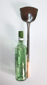 Preview: 011 Wokwender flach Schöpflöffel Pfannenwender Wok Kelle Edelstahl M 52 cm