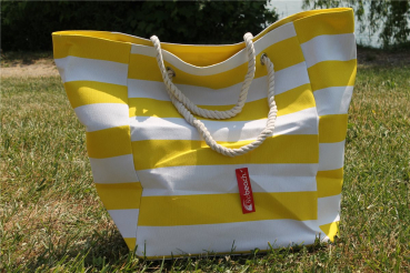 XXL Strandtasche Badetasche Shoppingtasche gestreift Kordel Maritim Beach Bag