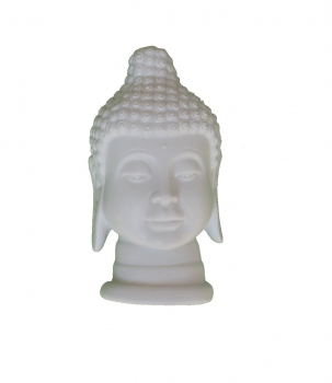 15 Buddha Kopf weiss Keramik Buddhismus Deko Feng Shui China Asia
