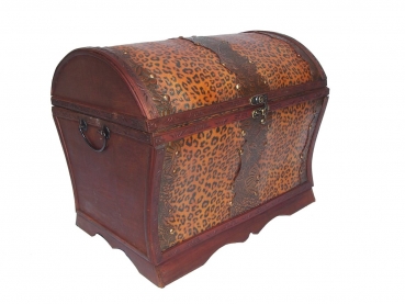 190 Holz-Kunstleder- Box Truhe Schatzkiste Holzbox Antikdesign Geschenkekiste
