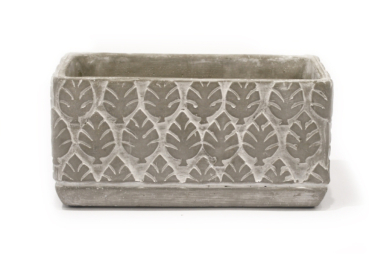 Pflanzschale 06 Blumentopf Pflanztopf grau weiss Stein Schale Blätter Haptik Beton