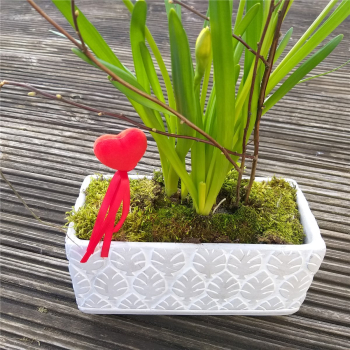 Preview: Pflanzschale 05 Blumentopf Pflanztopf grau weiss Stein Schale Blätter Haptik Beton