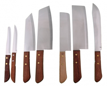 Thailand Allzweck Küchen Messer 7er Set rostfrei Edelstahl Fleischmesser Obstmesser