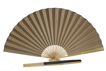 054 Fächer 90/160 cm Asia China schwarz Deko Wand Bambus Papier Drache