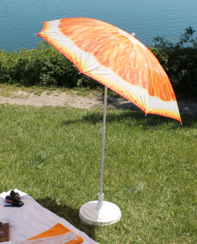 Preview: Sonnenschirm 160cm Strandschirm Gartenschirm Orange Balkonschirm knickbar Schirmhülle 062