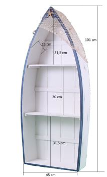 Preview: Bootsregal 010 Stand Regal 101cm Holz Boot Kasten Schiff Shabby maritim Dekor