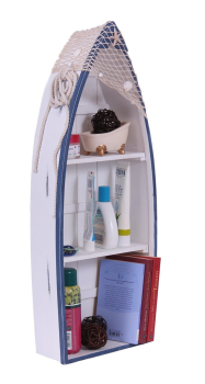Preview:  Bootsregal 2 er Set Stand Regal Holzregal Boot Wandregal Schiff Shabby Look Hängeregal